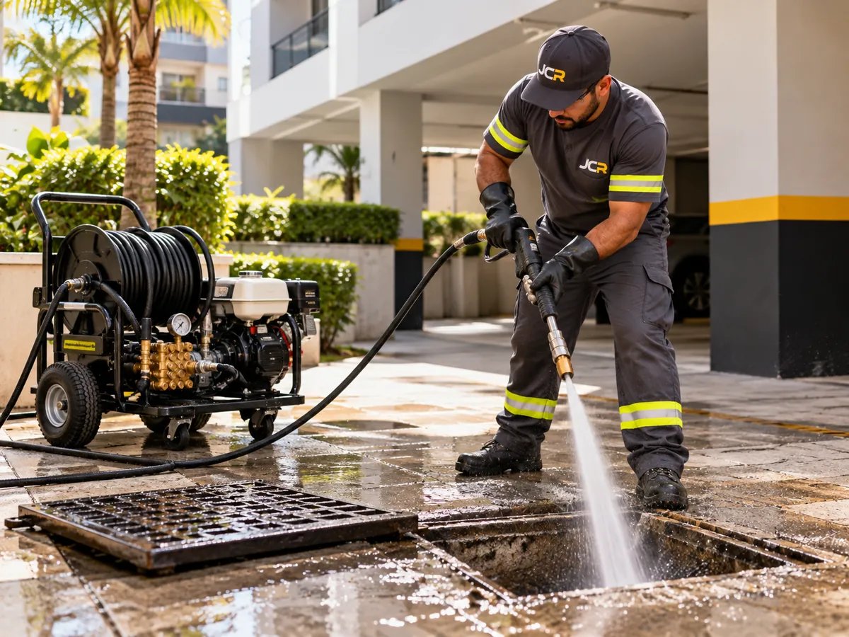 Sewer jet (hidrojato) para limpeza de rede de esgoto
